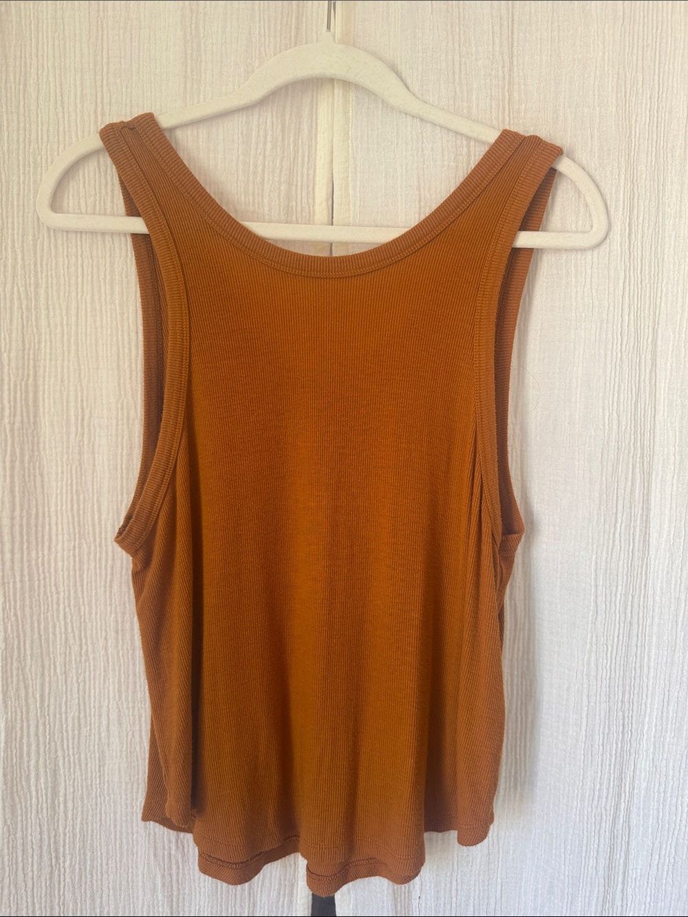 RVCA Ribbed Tank Top in Rust Orange